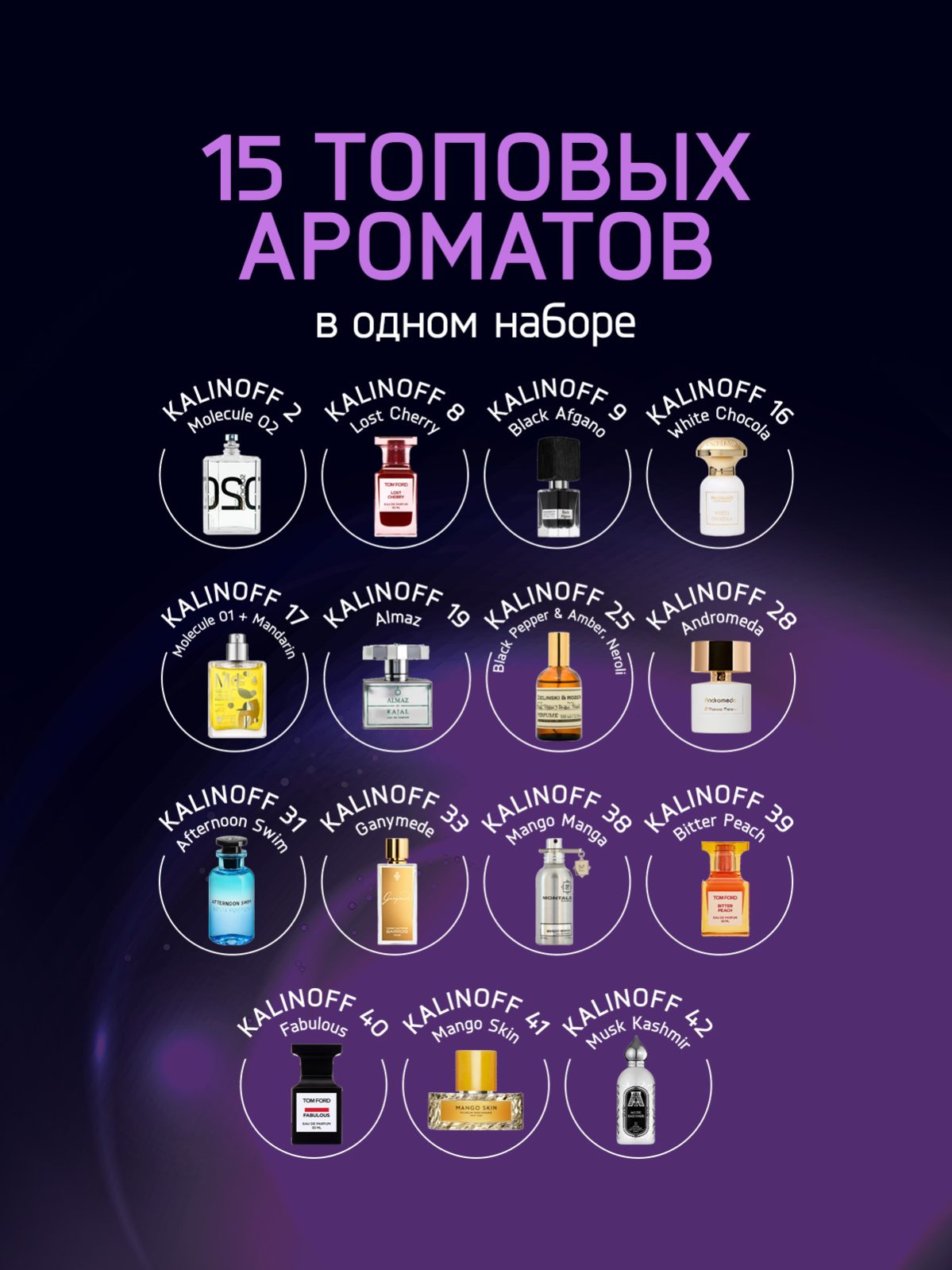 Подборка духов унисекс с феромонами, 15 шт по 0.5 мл