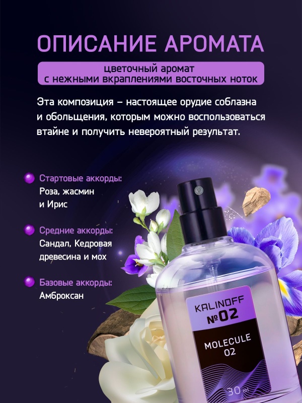 Духи KALINOFF №02 с феромонами 30 мл, Molecule 02